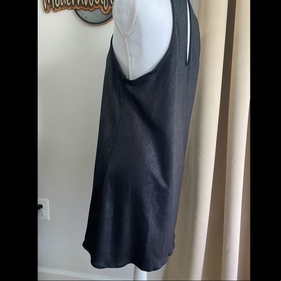 Olivaceous - Faux Leather Keyhole Collar Dress - M - Picture 3 of 6